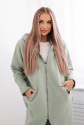 Bluza ocieplana długa ciemno miętowa. Zielone bluzy KESI, l, bez wzorów, z bawełny, bez ramiączek, bez kaptura. Za 355.46 zł.