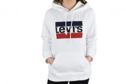 Biała Bluza z Kapturem Levi's. Białe bluzy z kapturem Levi's, s, bez wzorów, z bawełny, z kapturem, na fitness i siłownię. Za 331.90 zł.