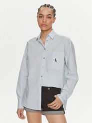 Calvin Klein Jeans Koszula J20J222610 Niebieski Relaxed Fit. Niebieskie koszule Calvin Klein Jeans, s, bez wzorów, z bawełny, bez kołnierzyka, bez ramiączek. Za 469.99 zł.