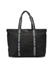 HUGO Torebka 50541776 Czarny. Czarne shopper bag Hugo, bez wzorów, z materiału, bez dodatków. Za 349.99 zł.