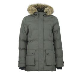 Parka dla kobiet Peak Mountain. Zielone płaszcze Peak Mountain, s, z aplikacjami, z futra, bez kaptura. Za 314.50 zł.