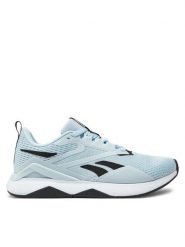 Reebok Buty na siłownię NANOFLEX TR 2 100033772 Niebieski. Niebieskie buty treningowe Reebok, bez wzorów, z materiału, bez zapięcia, na fitness i siłownię. Za 429.99 zł.