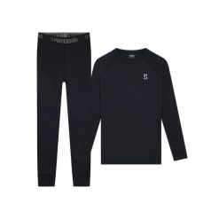 Koszulka z wełny merynosów termoutwardzalna – damska – koszula + legginsy. Czarne bielizna termoaktywna damska POEDERBAAS, bez wzorów, z wełny, bez ramiączek, trekkingowe. W wyprzedaży za 438.12 zł.