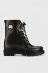 MICHAEL Michael Kors kalosze Montaigne damskie kolor czarny. Czarne kalosze MICHAEL Michael Kors, bez wzorów, z gumy, z okrągłym noskiem, bez zapięcia. W wyprzedaży za 589.99 zł.