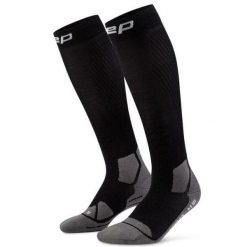 Wysokie skarpety hikingowe damskie kompresyjne z lekką amortyzacją CEP. Czarne skarpetki CEP, bez wzorów, z elastanu. Za 209.00 zł.