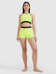 4F Szorty kąpielowe damskie - zielone XS. Zielone bikini 4f, bez wzorów, z elastanu, wakacyjne. W wyprzedaży za 49.99 zł.