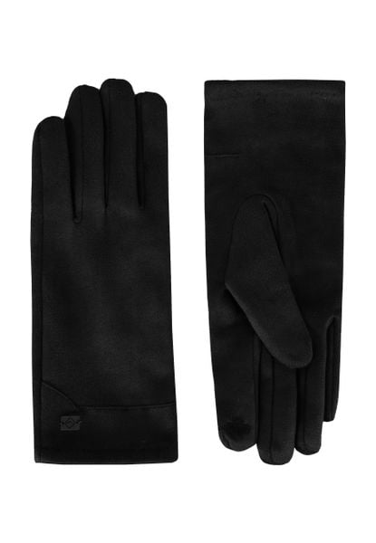 Rękawiczki damskie z funkcją dotykową H-FERGIE. Czarne rękawiczki Volcano, bez wzorów, z puchu, eleganckie. Za 59.99 zł.