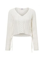 Noisy May Sweter z dzianiny - NMLuna Kobiety biały, XL. Białe swetry Noisy May, xl, bez wzorów, z bawełny, bez ramiączek. Za 159.95 zł.
