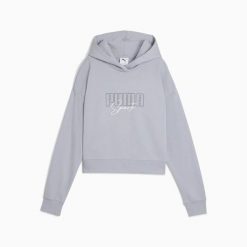 Bluza damska Puma ELEVATED GRAPHIC CROPPED TR szara 68950020 r M. Szare bluzy Puma, l, z aplikacjami, z bawełny, z kapturem. Za 184.01 zł.