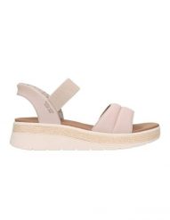 Sandały damskie, Slip-Ins: BOBS Sun Ray. Czarne sandały Skechers, bez wzorów, z materiału, sportowe, bez obcasa, bez zapięcia. Za 199.99 zł.