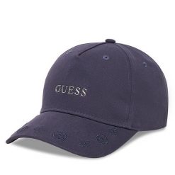 Czapka z daszkiem Guess. Niebieskie czapki z daszkiem Guess, z aplikacjami. Za 119.99 zł.