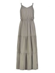 Sublevel Sukienka w kolorze khaki rozmiar: L. Brązowe sukienki Sublevel, na imprezę, l, bez wzorów, z wiskozy, klasyczne, bez kołnierzyka, bez ramiączek, maxi. Za 86.99 zł.