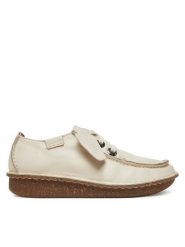 Clarks Półbuty Funny Dream 26181433 Écru. Półbuty wsuwane Clarks, bez wzorów, ze skóry, bez obcasa, na płaskiej podeszwie. Za 329.99 zł.