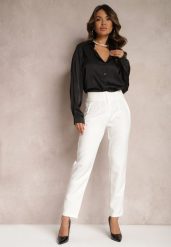 Białe Spodnie z Prostymi Nogawkami i Imitacją Kieszeni Viarvi. Białe chinosy Renee, xs, bez wzorów, z jeansu, eleganckie. W wyprzedaży za 43.99 zł.