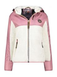 Geographical Norway Kurtka polarowa "Ulyssim" w kolorze jasnoróżowo-białym rozmiar: XXL. Białe kurtki Geographical Norway, xxl, bez wzorów, z polaru, bez kaptura. Za 136.45 zł.