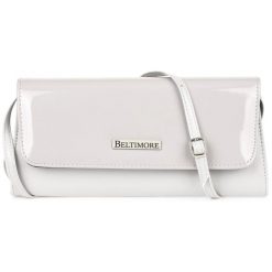 Kopertówka wieczorowa Beltimore W20 szara. Szare torebki klasyczne z aplikacjami, ze skóry, eleganckie, na ramię, zdobione, bez dodatków. Za 76.99 zł.