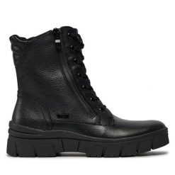 Botki Caprice. Czarne botki Caprice, bez wzorów, bez obcasa, na płaskiej podeszwie, bez zapięcia. Za 249.99 zł.