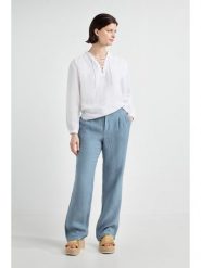 Josephine & Co Spodnie "Jose" w kolorze niebieskoszarym rozmiar: 40. Niebieskie spodnie materiałowe Josephine & Co, bez wzorów, ze lnu. Za 260.99 zł.