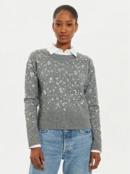 OUI Sweter 89197 1240107 Szary Relaxed Fit. Szare swetry Oui, bez wzorów, z syntetyku, bez ramiączek. Za 419.99 zł.