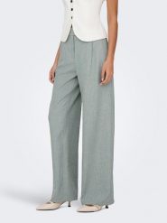 ONLY Spodnie w kolorze zielonym rozmiar: XL/L32. Zielone spodnie materiałowe ONLY, bez wzorów, z materiału, z podwyższonym stanem. Za 113.99 zł.