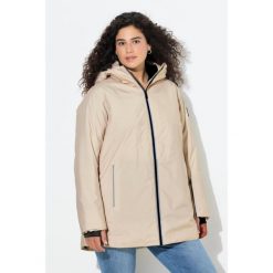 Damskie Kurtka funkcyjna HYPRAR wodoodporna trapezowy krój kaptur. Brązowe kurtki Ulla Popken, plus size, bez wzorów, z materiału, bez kaptura. Za 699.99 zł.