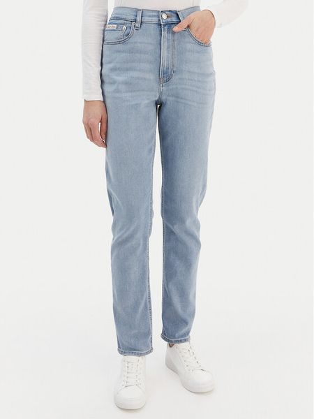 Calvin Klein Jeans Jeansy LV047E618G Niebieski Mom Fit. Niebieskie jeansy Calvin Klein Jeans, bez wzorów, z bawełny. Za 409.99 zł.