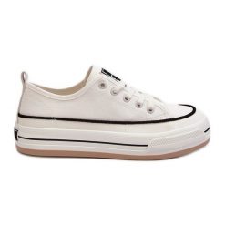 Damskie Trampki Big Star NN274205 Białe. Białe trampki bez wzorów, eleganckie, bez zapięcia. Za 224.56 zł.