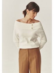 TATUUM Sweter "Luisa" w kolorze kremowym rozmiar: XL. Brązowe swetry Tatuum, xl, bez wzorów, bez ramiączek. Za 127.35 zł.