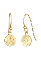 Elli Damskie kolczyki wiszące płytkowe kute Organic w pozłacanym srebrze próby 925 Sterling Silver Kolczyki 1 ct. Szare kolczyki Elli, pozłacane. Za 208.99 zł.