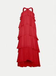Vero Moda Sukienka wieczorowa Felicia 10295237 Czerwony Slim Fit. Czerwone sukienki Vero Moda, xs, bez wzorów, z syntetyku, wizytowe, bez kołnierzyka, bez ramiączek. Za 239.99 zł.