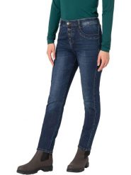 Timezone Dżinsy "Raven" - Regular fit - w kolorze granatowym rozmiar: W29/L30. Niebieskie jeansy Timezone, l, z aplikacjami, klasyczne, z podwyższonym stanem. Za 180.91 zł.