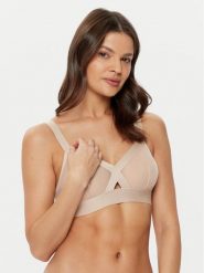 DKNY Biustonosz bezfiszbinowy DK4084 Beżowy. Brązowe biustonosze DKNY, bez wzorów, z syntetyku. Za 169.99 zł.
