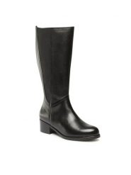 Go Soft Kozaki RST-AUGUSTA-11A Czarny. Czarne kozaki GO SOFT, bez wzorów, ze skóry, bez obcasa, na słupku, bez zapięcia. Za 379.99 zł.