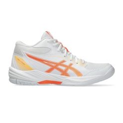 Damskie buty halowe Asics Gel-task MT 4. Białe buty treningowe ASICS, bez wzorów, z materiału, bez zapięcia, do piłki ręcznej. Za 428.45 zł.