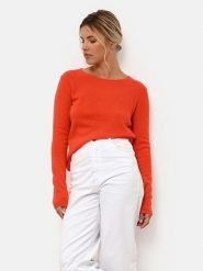 Just Cashmere Kaszmirowy sweter "Vivian" w kolorze pomarańczowym rozmiar: XXL. Pomarańczowe swetry Just Cashmere, xxl, bez wzorów, z kaszmiru, bez ramiączek. Za 336.61 zł.