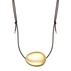 Yokoamii Naszyjnik z brazowej skóry Naszyjniki 1 ct Damski. Brązowe naszyjniki Yokoamii, z materiału, pozłacane. Za 159.99 zł.