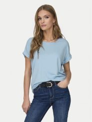ONLY T-Shirt Moster 15106662 Błękitny Regular Fit. Niebieskie t-shirty ONLY, xs, bez wzorów, z wiskozy, bez kołnierzyka, bez ramiączek. Za 59.99 zł.