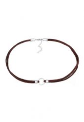 Elli Damski Choker Koło ze sztucznej skóry w srebrze próby 925 Sterling Silver Naszyjniki 1 ct. Szare naszyjniki Elli, z materiału, srebrne. Za 248.99 zł.