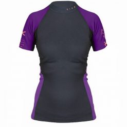Koszulka damska neoprenowa SYMBIO NEW 1,5 mm z krótkim rękawem. Fioletowe t-shirty sportowe Hiko, xl, bez wzorów, z lycry, bez ramiączek, do pływania. Za 338.10 zł.