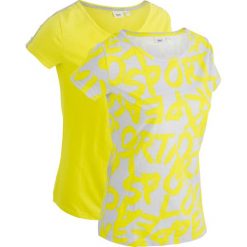 T-shirt bawełniany (2 szt.), krótki rękaw bonprix jasnoszary melanż - zielona limonka. T-shirty marki 4f. Za 32.99 zł.