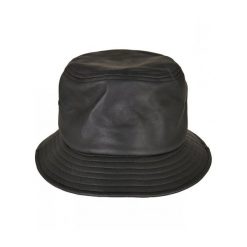 Kapelusz Kubełkowy Ze Sztucznej Skóry. Czarne kapelusze FLEXFIT, bez wzorów, ze skóry. Za 185.99 zł.