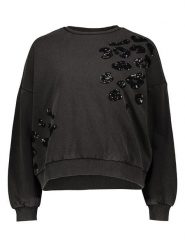 Pieces Bluza w kolorze antracytowym rozmiar: M. Czarne bluzy Pieces, m, bez wzorów, bez ramiączek, bez kaptura. Za 87.40 zł.
