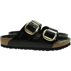Klapki damskie Birkenstock Arizona Big Buckle. Czarne klapki Birkenstock, bez wzorów, z gumy, bez obcasa, bez zapięcia. Za 1,003.00 zł.