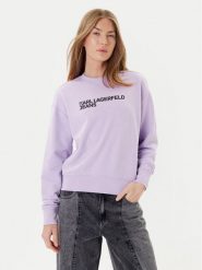 Karl Lagerfeld Jeans Bluza A1W20005 Fioletowy Regular Fit. Fioletowe bluzy Karl Lagerfeld Jeans, xs, bez wzorów, z bawełny, bez kaptura. Za 319.99 zł.