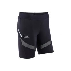 Legginsy do biegania krótkie KIPRUN SUPPORT damskie. Czarne legginsy KALENJI, bez wzorów, z elastanu, krótkie. W wyprzedaży za 59.99 zł.