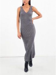 LA Angels Sukienka dzianinowa w kolorze szarym rozmiar: M. Szare sukienki LA Angels, na co dzień, m, bez wzorów, z dzianiny, bez kołnierzyka, bez ramiączek, maxi, proste. Za 104.99 zł.