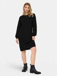 ONLY Sukienka dzianinowa Xenia 15243197 Czarny Regular Fit. Czarne sukienki ONLY, xl, bez wzorów, z dzianiny, bez kołnierzyka, bez ramiączek. Za 119.99 zł.