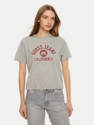 Guess Jeans T-Shirt W5RI43 K8HM0 Szary Regular Fit. Szare t-shirty Guess Jeans, xl, z aplikacjami, z bawełny, bez kołnierzyka, bez ramiączek. Za 89.99 zł.