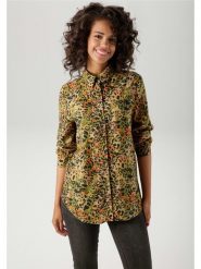 Aniston Bluzka w kolorze zielono-pomarańczowym rozmiar: 36. Zielone bluzki Aniston, bez wzorów, z wiskozy, bez kołnierzyka, bez ramiączek. Za 65.69 zł.