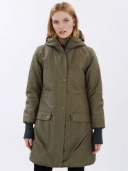 Finside Parka zimowa "Oikku" w kolorze khaki rozmiar: 38. Brązowe płaszcze finside, na zimę, s, bez wzorów, bez kaptura. Za 726.48 zł.